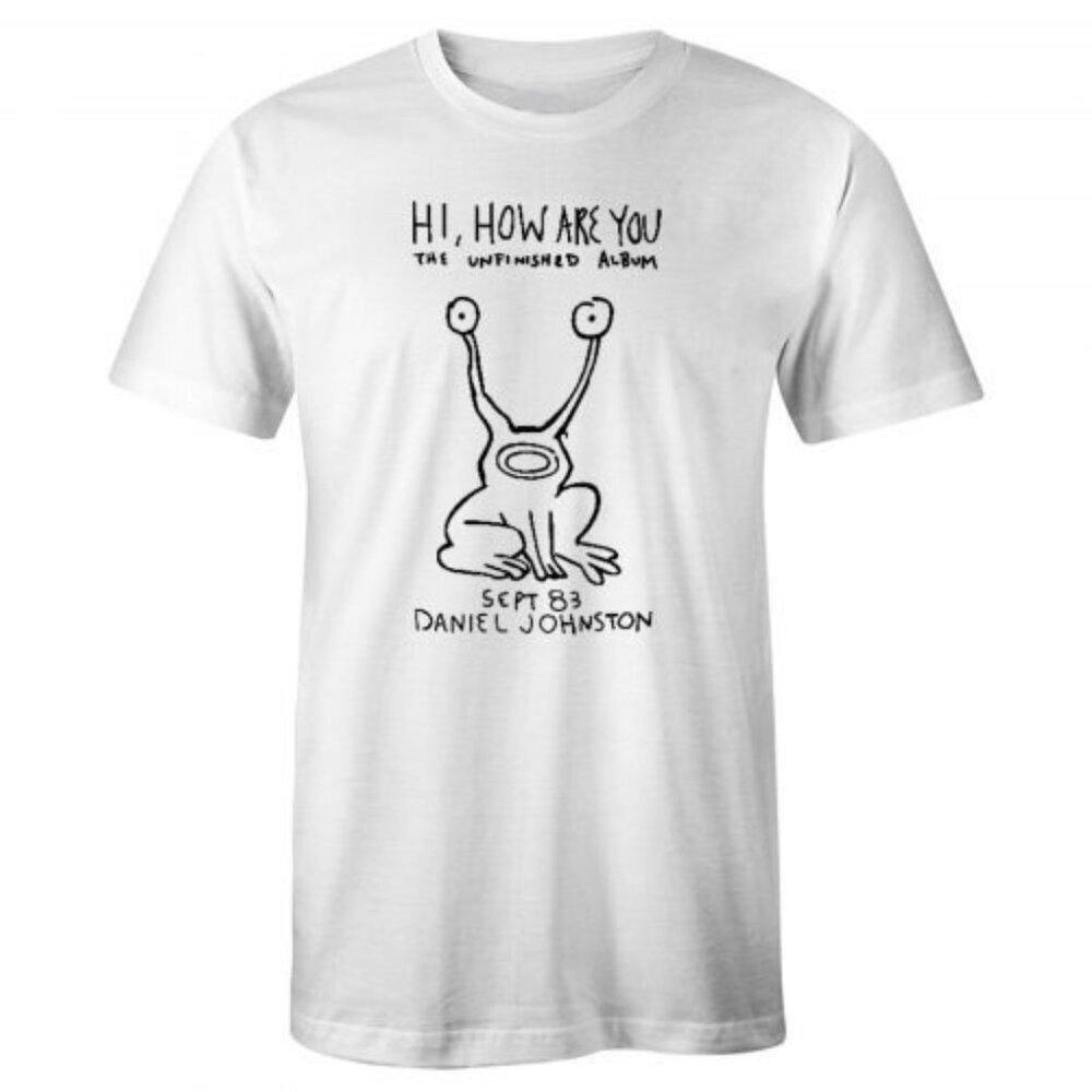 Kurt Cobain Daniel Johnston T Shirt Hi How Are You Meme Graphic Fan Gift Retro